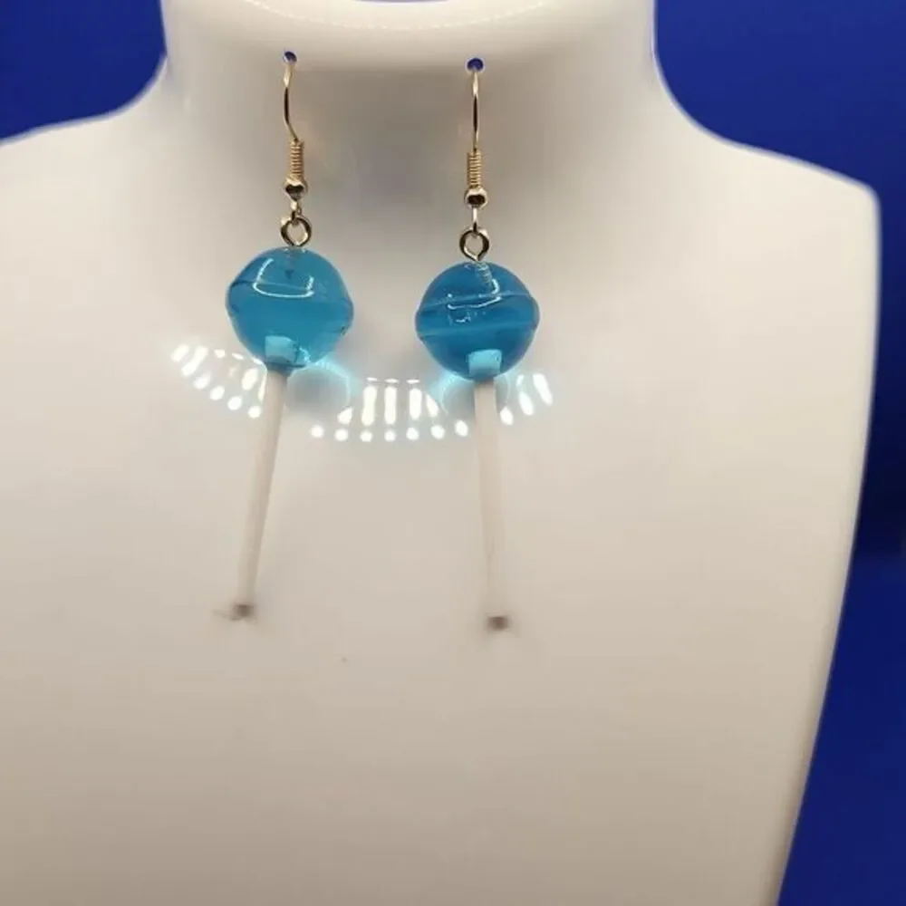 Light Blue Dum Dum Lollipop Drop Dangle Womens‎ Earrings